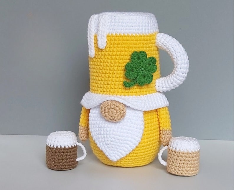 Crochet St Patricks Beer Gnome