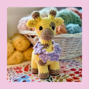 Crochet Standing Giraffe with flower Handmade gifts