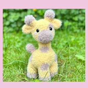 Crochet Standing Giraffe with flower Handmade gifts