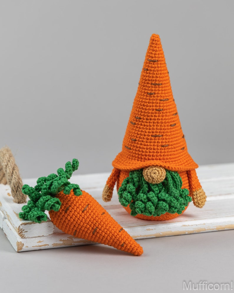 Crochet Gnome Carrot Easter Day