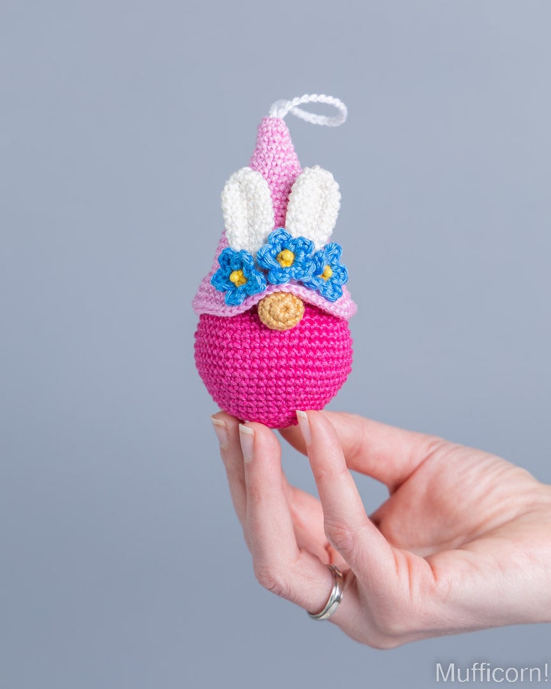 Crochet Easter Bunny Egg keychain