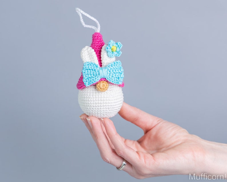 Crochet Easter Bunny Egg keychain