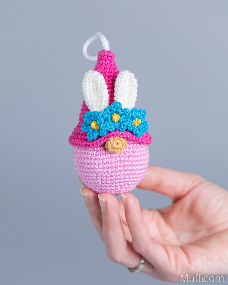 Crochet Easter Bunny Egg keychain