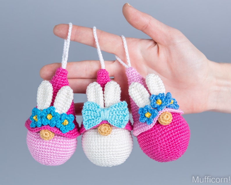 Crochet Easter Bunny Egg keychain