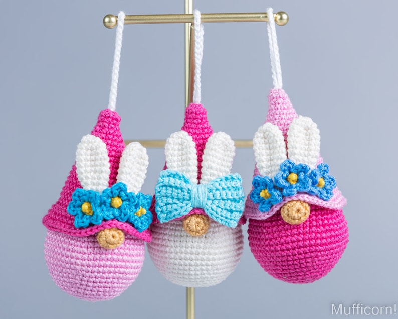 Crochet Easter Bunny Egg keychain