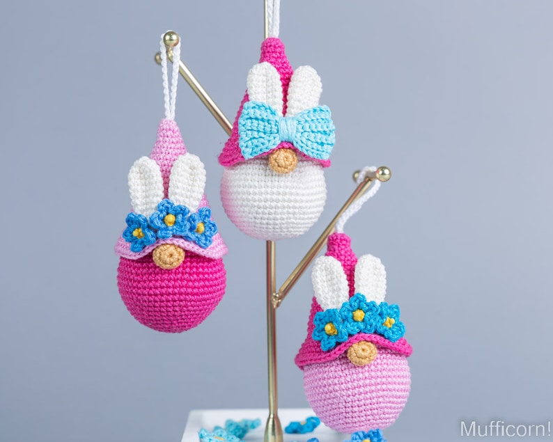 Crochet Easter Bunny Egg keychain