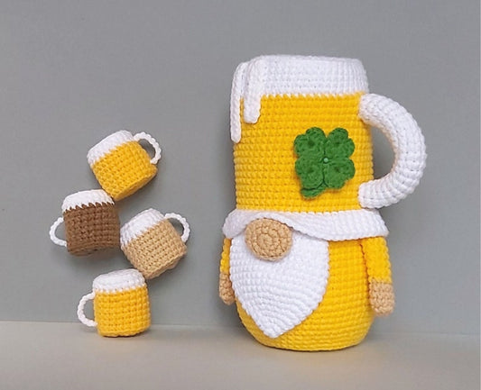 Crochet St Patricks Beer Gnome