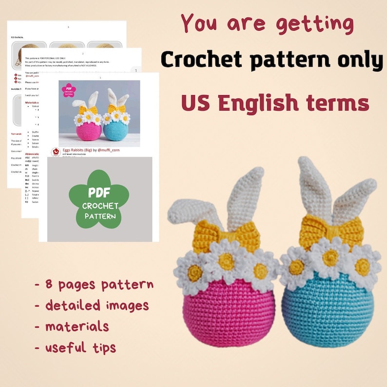 Crochet Easter bunny eggs