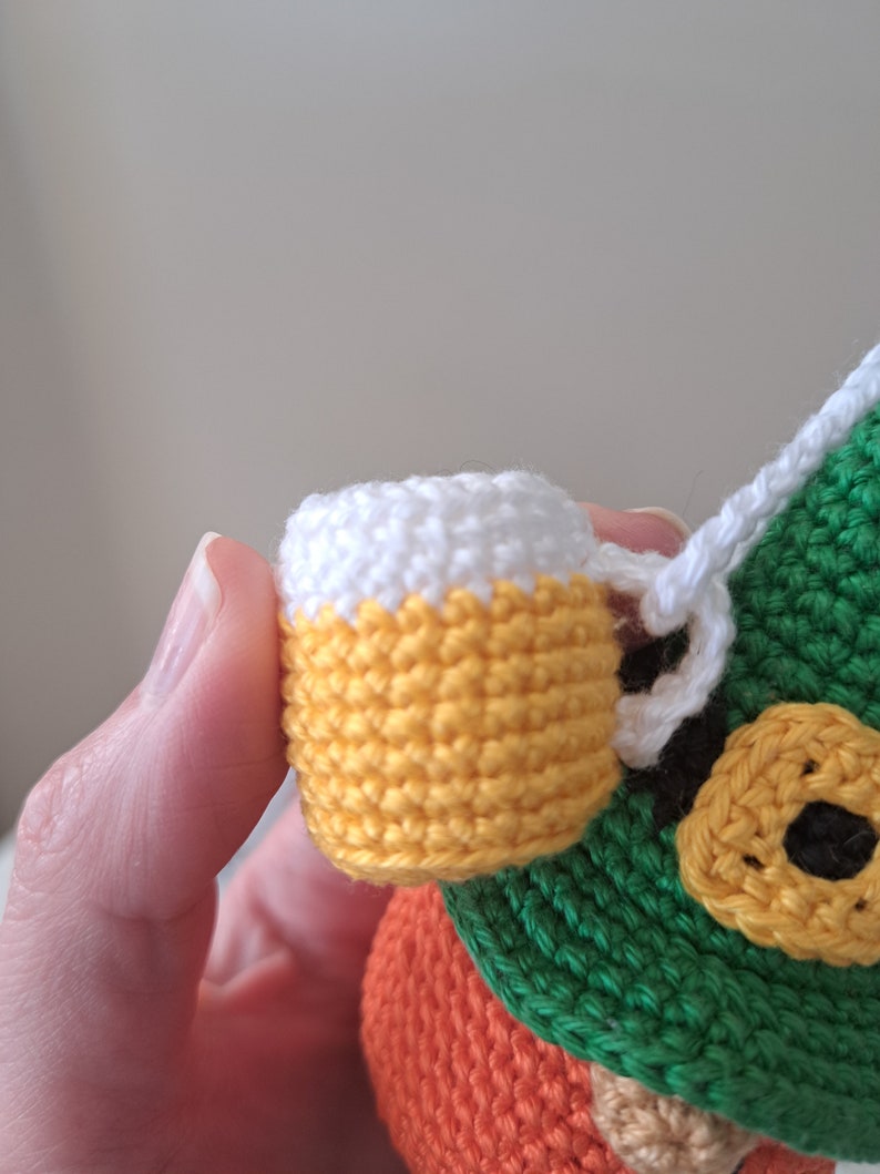 Crochet St Patricks Gnome Keychain