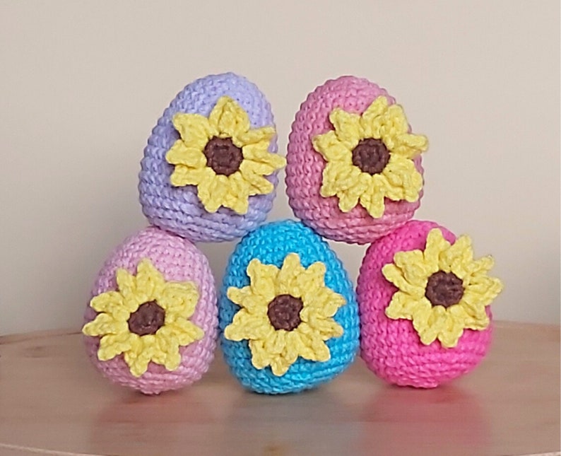 Crochet Easter sunflowers bunny egg