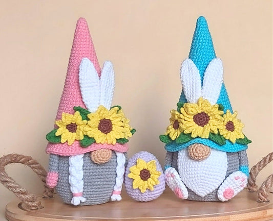 Crochet Easter Bunnies Sunflowers Gnomes