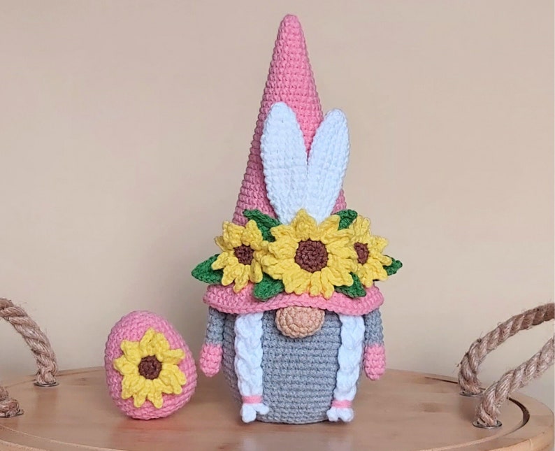 Crochet Easter Bunnies Sunflowers Gnomes