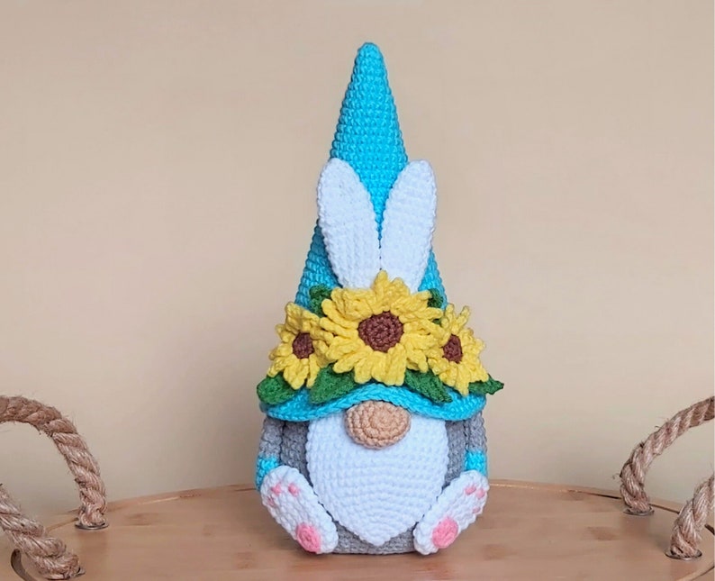 Crochet Easter sunflowers bunny egg
