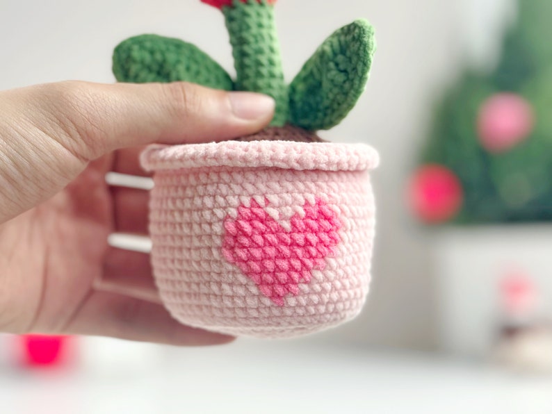 Crochet Valentine Heart Plant
