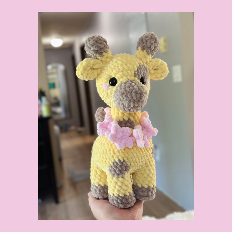 Crochet Standing Giraffe with flower Handmade gifts