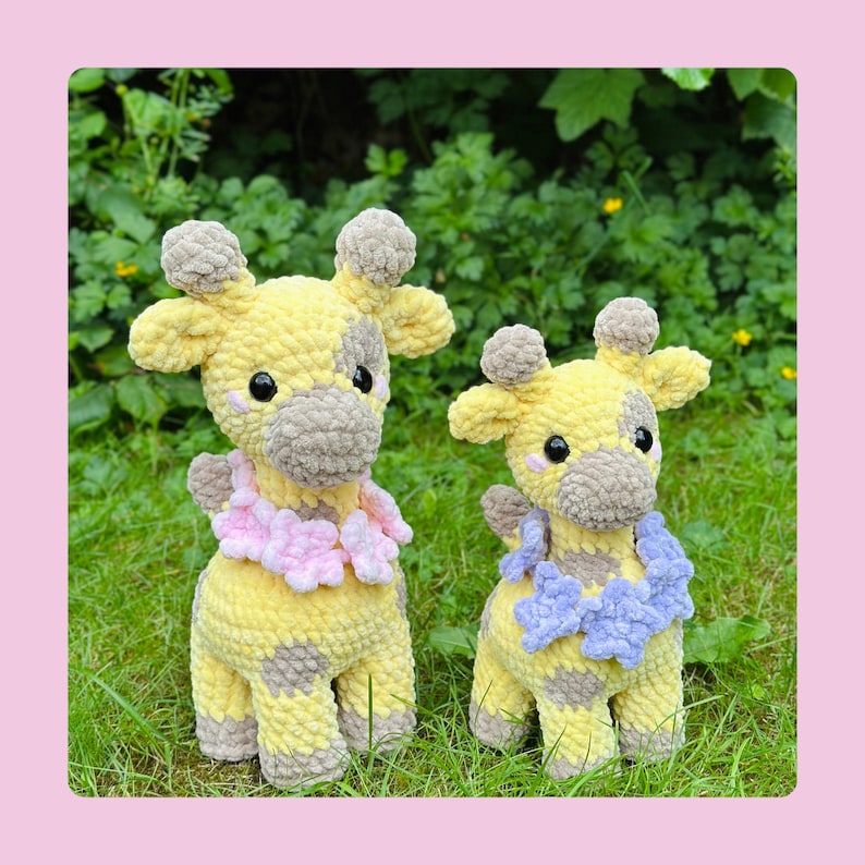 Crochet Standing Giraffe with flower Handmade gifts