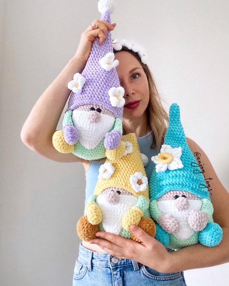 Crochet Gnome set of 3 Handmade Amigurumi
