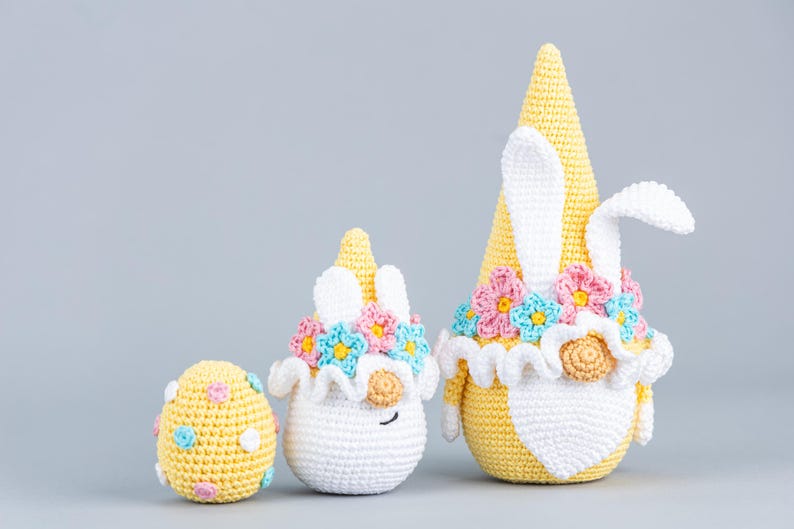 Crochet Easter Bunny Gnomes Handmade